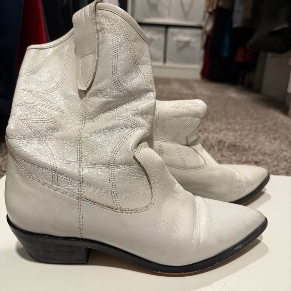 Rebecca Minkoff White 6.5 Cowboy booties